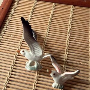 Miniture Porcelin Sea Gulls Vintage one 2” high, one 1” high perfect condition